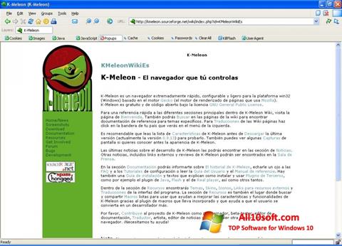 Zrzut ekranu K-Meleon na Windows 10